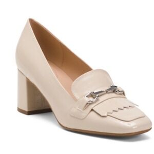 NEW Banolino Ivory Patent Leather Loafer Block Heel Pumps Women Sz 8.5M Landrys3